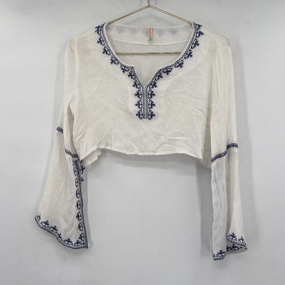 RAGA Embroidered Boho Crop Top - Picture 1 of 7